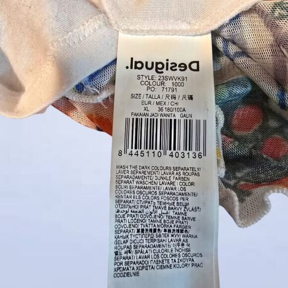 Desigual Long Combination Tulle Dress - Size Extra Large - Picture 9 of 10